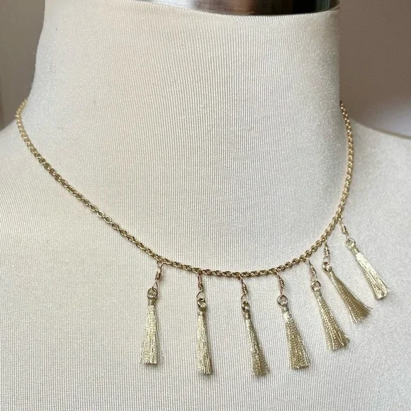 J.Crew Dainty Gold Tassel Necklace - Picture 3 of 8